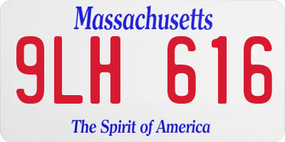 MA license plate 9LH616