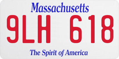 MA license plate 9LH618