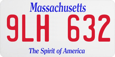 MA license plate 9LH632