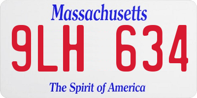 MA license plate 9LH634