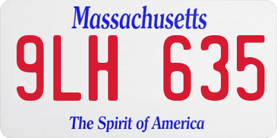 MA license plate 9LH635