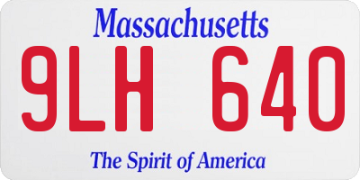 MA license plate 9LH640