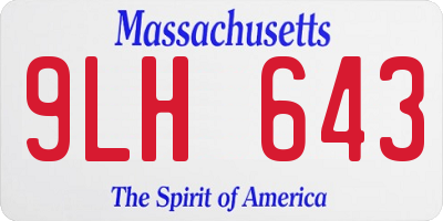 MA license plate 9LH643
