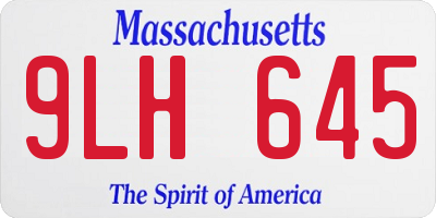 MA license plate 9LH645