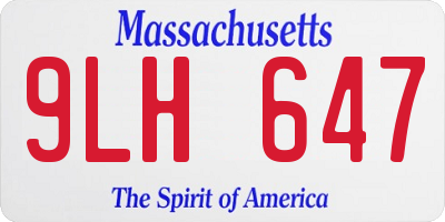 MA license plate 9LH647
