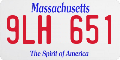 MA license plate 9LH651