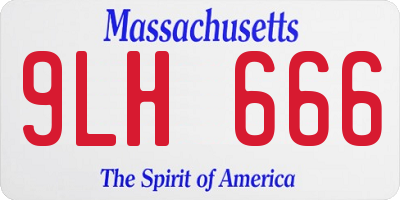 MA license plate 9LH666