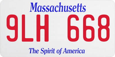 MA license plate 9LH668