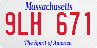 MA license plate 9LH671