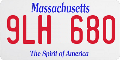 MA license plate 9LH680