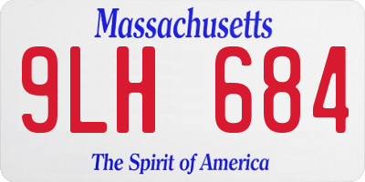 MA license plate 9LH684