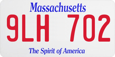 MA license plate 9LH702
