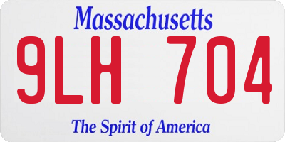 MA license plate 9LH704