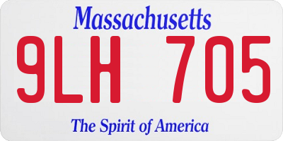 MA license plate 9LH705