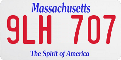 MA license plate 9LH707