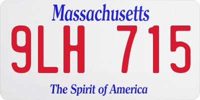 MA license plate 9LH715