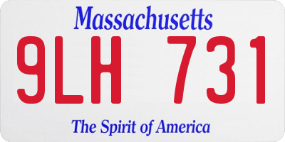 MA license plate 9LH731