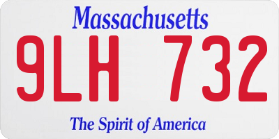 MA license plate 9LH732