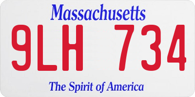 MA license plate 9LH734