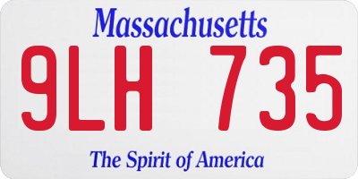 MA license plate 9LH735