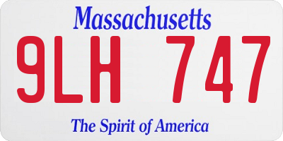 MA license plate 9LH747
