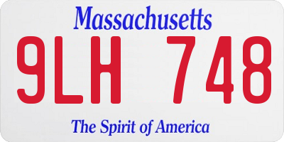 MA license plate 9LH748