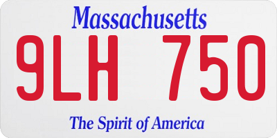 MA license plate 9LH750
