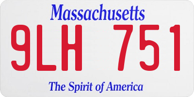 MA license plate 9LH751