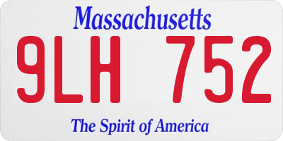 MA license plate 9LH752