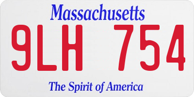 MA license plate 9LH754