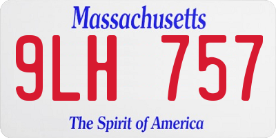 MA license plate 9LH757