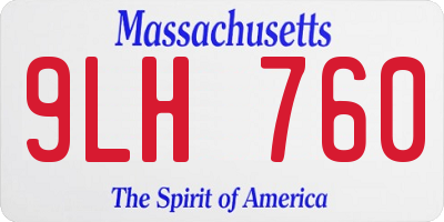 MA license plate 9LH760