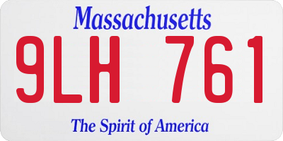 MA license plate 9LH761