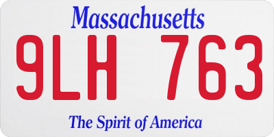 MA license plate 9LH763