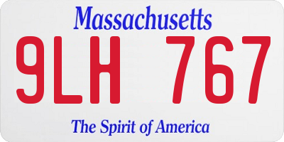 MA license plate 9LH767
