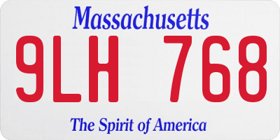MA license plate 9LH768