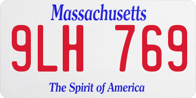 MA license plate 9LH769