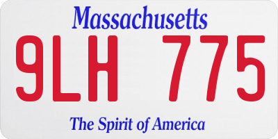 MA license plate 9LH775