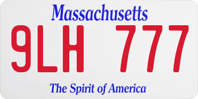 MA license plate 9LH777