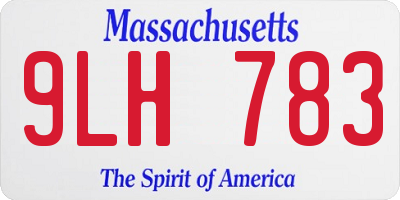 MA license plate 9LH783