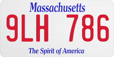 MA license plate 9LH786