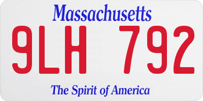 MA license plate 9LH792