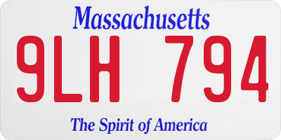 MA license plate 9LH794
