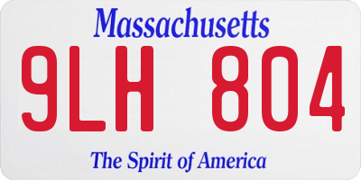 MA license plate 9LH804