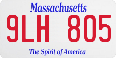 MA license plate 9LH805