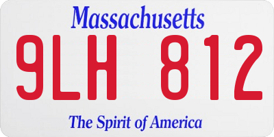 MA license plate 9LH812