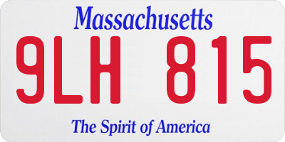 MA license plate 9LH815