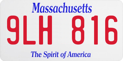 MA license plate 9LH816