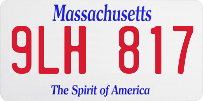 MA license plate 9LH817