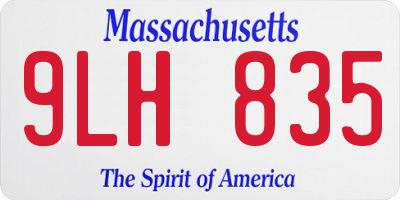 MA license plate 9LH835